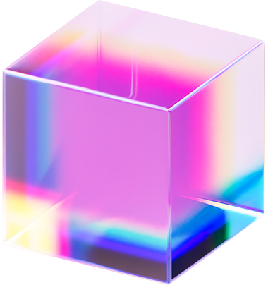3D Holographic Glass Cube 